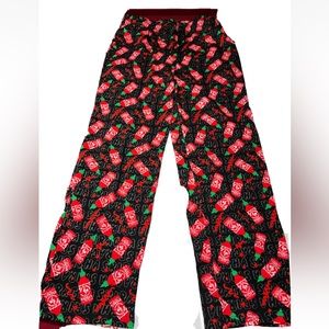 HOT SAUCE black red PANTS L Tuong SRIRACHA PJ Lounge Tie Waist Cotton Mens Large